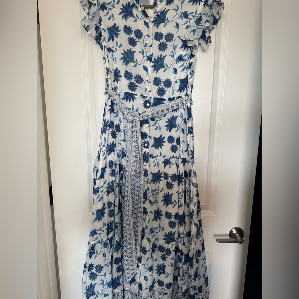 Oliphant Blue and White Floral Dress